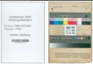 Entnazifizierung Karlheinz Hueser , geb. 13.04.1908 (Ingenieur)