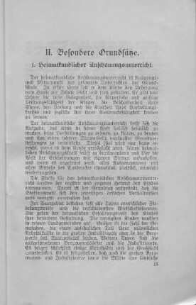 II. Besondere Grundsätze.