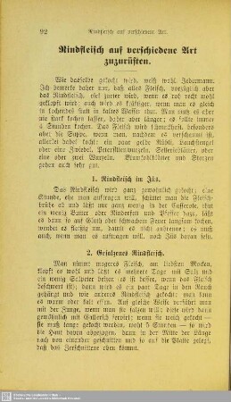 Rindfleisch auf verschiedene Art zuzurüsten