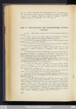 Kap. V. Abweichende und unregelmäßige Verbalformen.