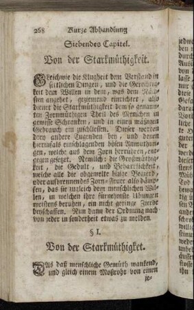Siebendes Capitel. Von der Starkmüthigkeit.