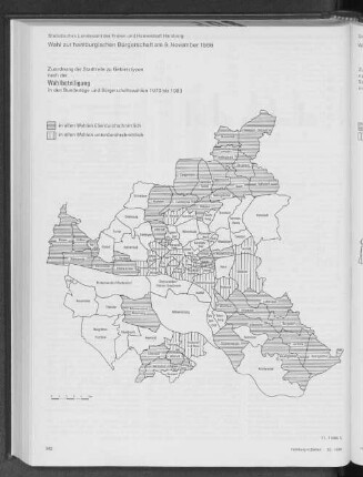 Zuordnung der Stadtteile zu Gebietstypen nach der Wahlbeteiligung in den Bundestags- und Bürgerschaftswahlen 1970 bis 1983
