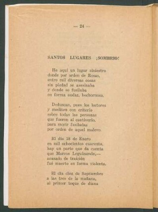 Santos Lugares ¡Sombrío!