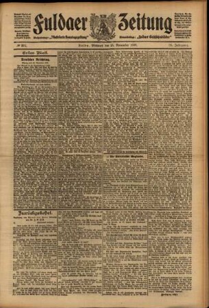 Erste Ausgabe vom Mittwoch, den 25. November 1908.