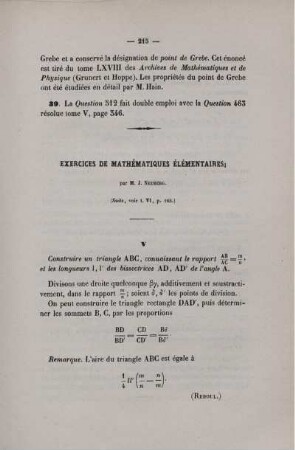 Expercices de mathématiques élémentaires.