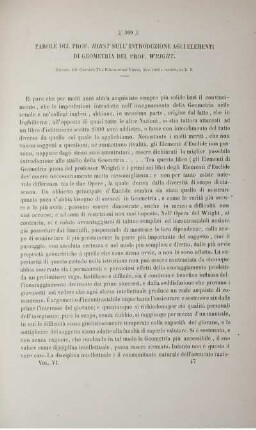Parole del prof. hirst sull' introduzione agli elementi di geometria del prof. wright.