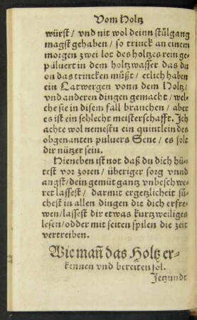 Wie mann das Holtz erkennen und bereiten sol.