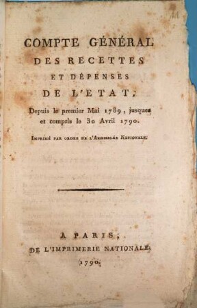 Rapport Du Comité Des Finances, Sur l'échange des Assignats, contre les Billets de la Caisse d'Escompte, ou promesses d'assignats