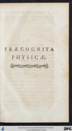 Praecognita Physicae.