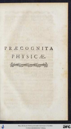Praecognita Physicae.