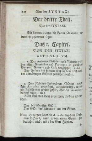 Das I. Capitel. Von Der Syntaxi Articulorum. - Das III. Capitel. Von der Syntaxi Pronomium.