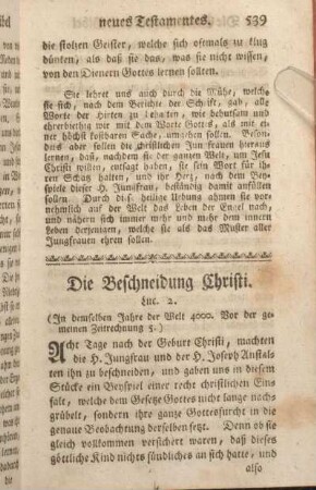 Die Beschneidung Christi. Luc. 2.