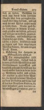 3. Erhebung des Hertzens zu Gottes Liebe und Lob.