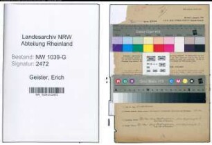 Entnazifizierung Erich Geister , geb. 11.01.1899 (Ingenieur)