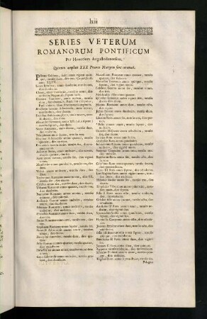 LXIII-LXIV, Series Veterum Romanorum Pontificum