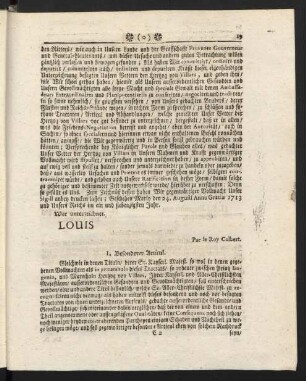 I. Besonderer Articul. - III. Besonderer Articul.