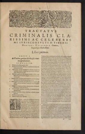 Tractatus Criminalis ... D. Tiberii Deciani ... Liber Primus.