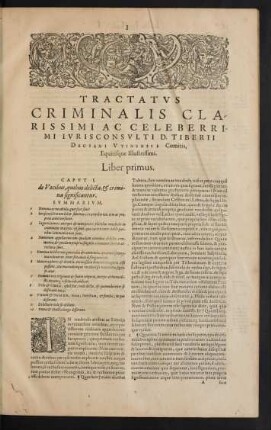 Tractatus Criminalis ... D. Tiberii Deciani ... Liber Primus.