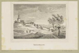Die Kirche in Hohenwussen (Naundorf-Hohenwussen), südlich von Oschatz, aus Sachsens Kirchen-Galerie von Hermann Schmidt, Bd. 3, 1840
