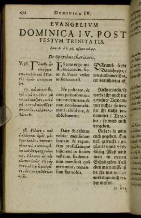 Evangelium Dominica IV. Post Festum Trinitatis.
