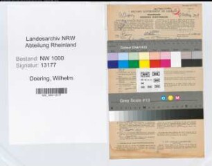 Entnazifizierung Wilhelm Doering, geb. 24.05.1881 (Vertreter)