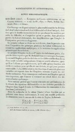 Bulletin des Sciences Mathématiques et Astronomiques.
