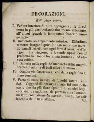 Decorazioni./Changemens de téatre