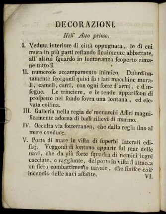 Decorazioni./Changemens de téatre
