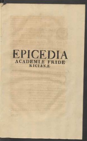 Epicedia Academiae Fridericianae