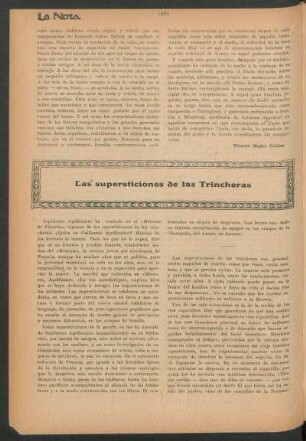 Las supersticiones de las trincheras