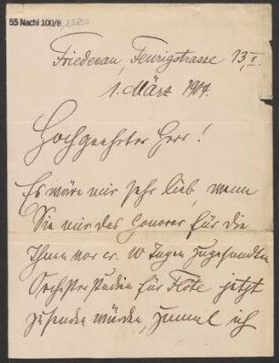 Brief an B. Schott's Söhne : 01.03.1904