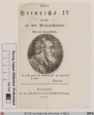 Bildnis Heinrich (Henri) IV., König von Frankreich und Navarra (reg. 1589-1610)