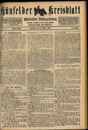 Zweite Ausgabe vom Dienstag, den 10. März 1925.