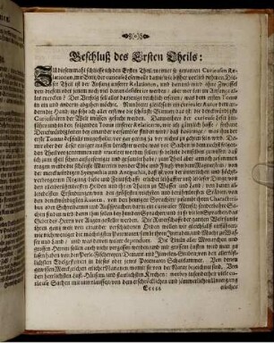 Beschluß des Ersten Theils