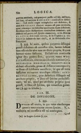 Cap. III. De Divisione