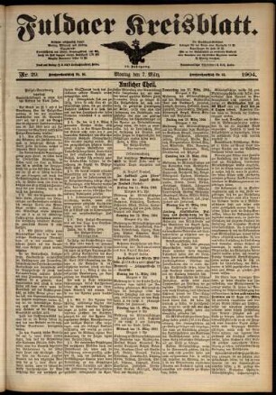 Zweite Ausgabe vom Montag, den 07. März 1904.