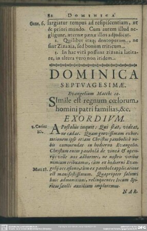 Dominica Septuagesimae