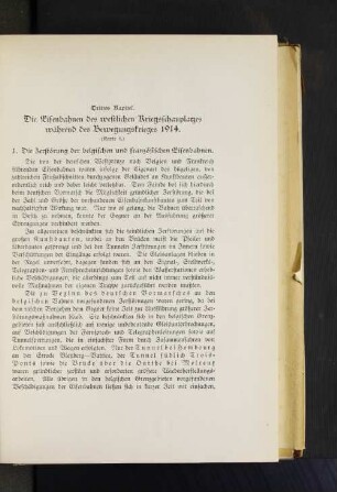 Drittes Kapitel. Die Eisenbahnen des westlichen Kriegsschauplatzes während des Bewegungskrieges 1914.