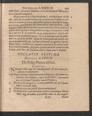 Collatio Septima. Novella LXXXIX. - C.