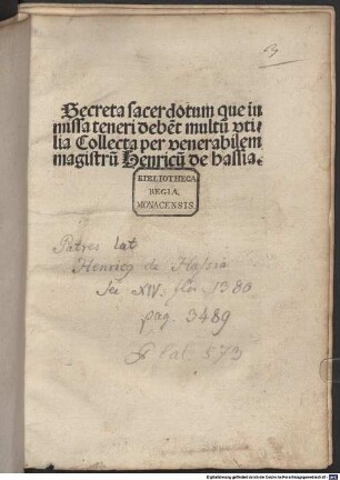 Secreta sacerdotum quae in missa teneri debent multum utilia