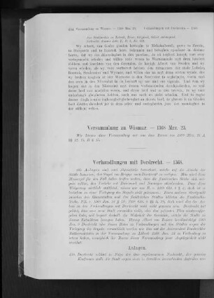 Verhandlungen mit Dordrecht. - 1368.