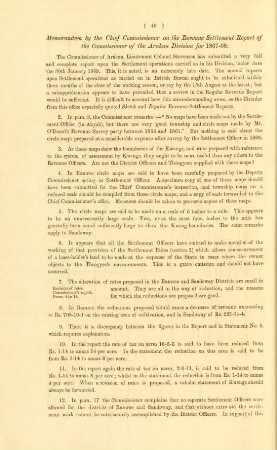 Memorandum by the chief commissioner on the revenue settlement report of the commisioner of the Arakan Division for 1867-68.