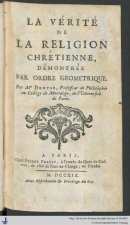 La Vérité De La Religion Chrétienne