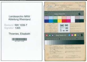 Entnazifizierung Elisabeth Thoenies , geb. 11.08.1899 (Lehrerin)