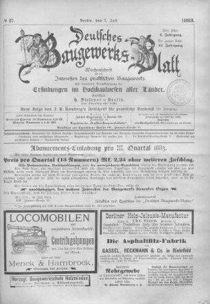 43. Jahrgang. No 27.