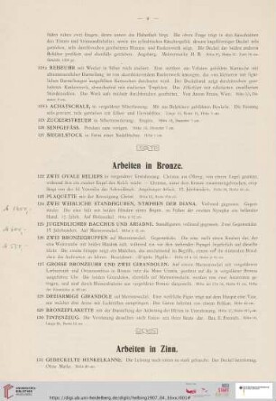 Arbeiten in Zinn (Nr. 131 - 165)