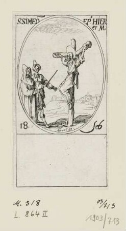 Feburar - Heiliger Simeon, Blatt 15 der Folge "Les images de tous les saincts et saintes de l'année"