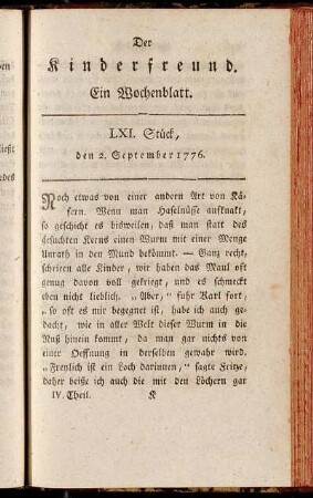 LXI. Stück, den 2. September 1776
