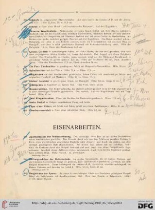 Eisenarbeiten (Nr. 849-930)