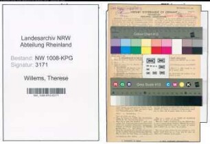 Entnazifizierung Therese Willems , geb. 09.02.1906 (Bueroangestellte)